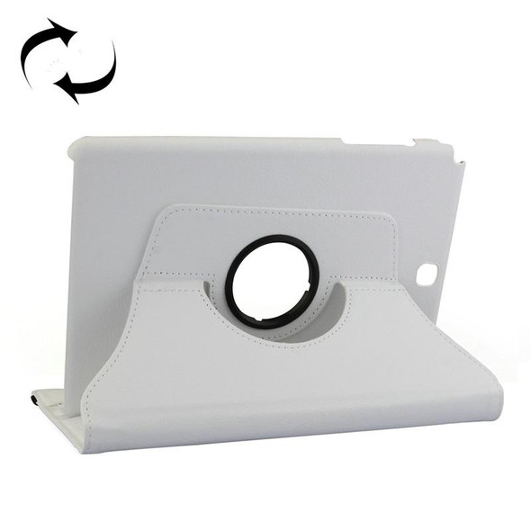 Litchi Texture 360 Degree Rotating Leather Protective Case with Holder for Galaxy Tab A 9.7 / P550 / T550(White)