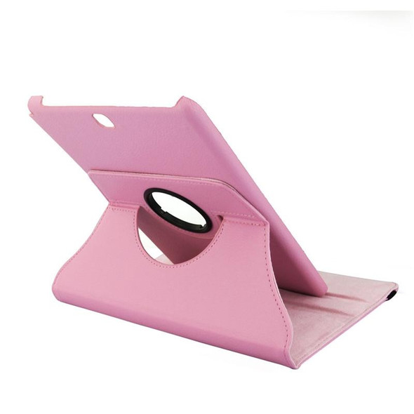 Litchi Texture 360 Degree Rotating Leather Protective Case with Holder for Galaxy Tab A 9.7 / P550 / T550(Pink)