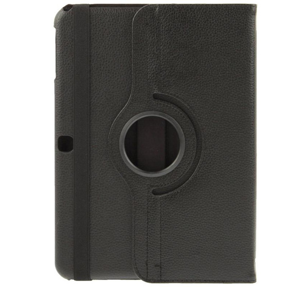 360 Degree Rotatable Litchi Texture Leatherette Case with 2-angle Viewing Holder for Samsung Galaxy Tab 4 10.1 / SM-T530 / T531 / T535(Black)