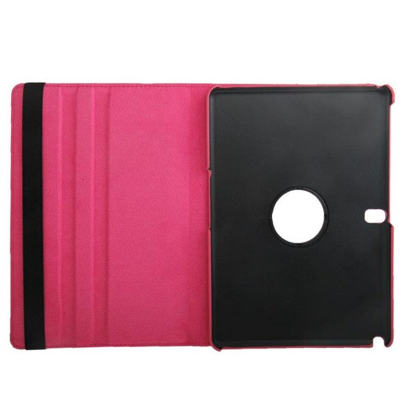 360 Degree Rotatable Litchi Texture Leatherette Case with 2-angle Viewing Holder for Galaxy Note 10.1 (2014 Edition) / P600, Magenta(Magenta)