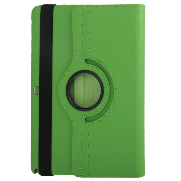 360 Degree Rotatable Litchi Texture Leatherette Case with 2-angle Viewing Holder for Galaxy Note 10.1 (2014 Edition) / P600, Green(Green)