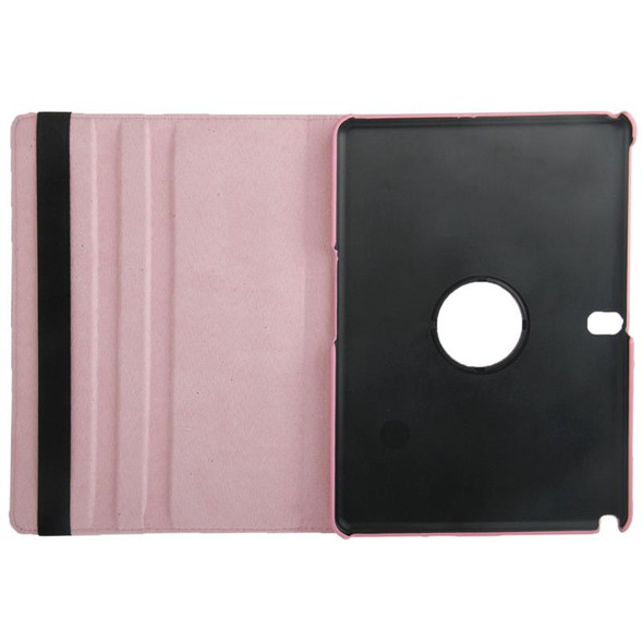 360 Degree Rotatable Litchi Texture Leatherette Case with 2-angle Viewing Holder for Galaxy Note 10.1 (2014 Edition) / P600, Pink(Pink)
