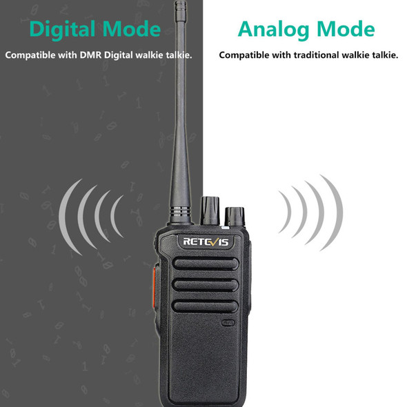 RETEVIS RT43 5W UHF 400-480MHz 32CHS DMR Digital Two Way Radio Handheld Walkie Talkie, EU Plug(Black)