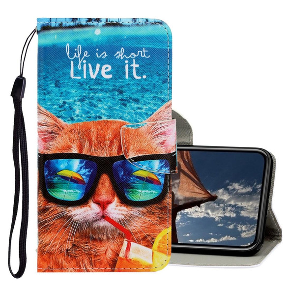 iPhone 11 Pro Max 3D Colored Drawing Horizontal Flip PU Leather Case with Holder & Card Slots & Wallet(Underwater Cat)