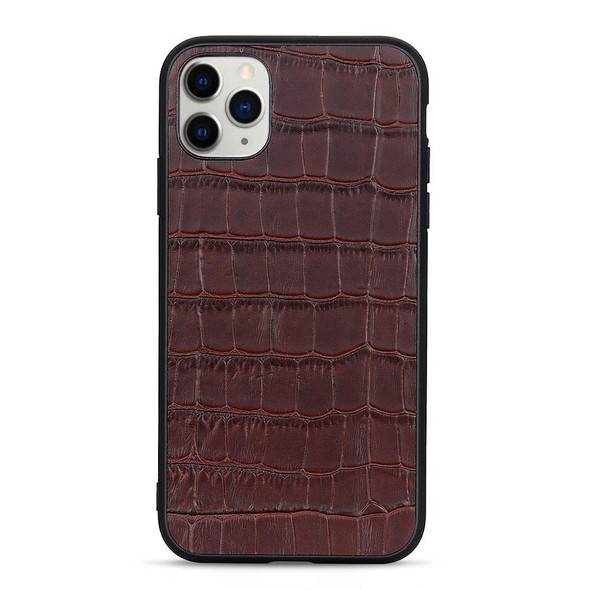 Crocodile Texture Leatherette Protective Case - iPhone 11 Pro Max(Brown)