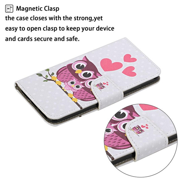 iPhone 11 Pro Max Colored Drawing Pattern Horizontal Flip Leather Case with Holder & Card Slots & Wallet(Owl Family)