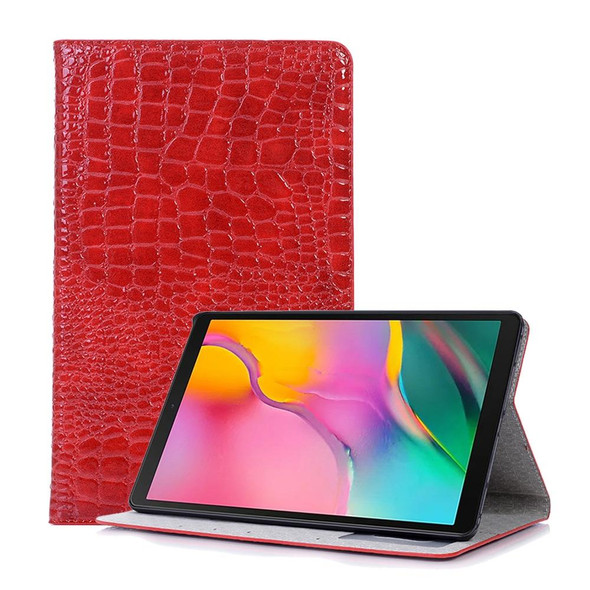 Crocodile Texture Horizontal Flip Leatherette Case for Galaxy Tab A 10.1 (2019) T510 / T515,  with Holder & Card Slots & Wallet(Red)