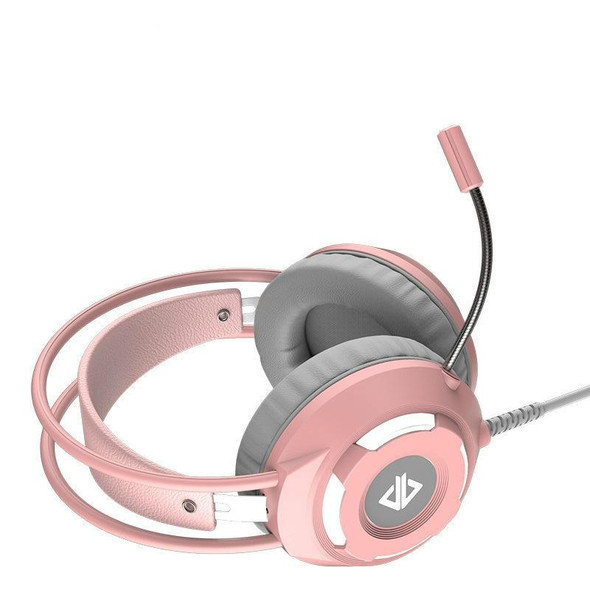 Ajazz AX120 7.1-channel Computer Head-mounted Gaming Headset Listening and Distinguishing Position Super Bass with Microphone(Pink)