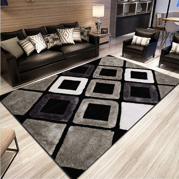 Simple Modern Abstract Lattice Carpets Living Room Bedroom Floor Mat, Size:80x120cm(Nine Square)