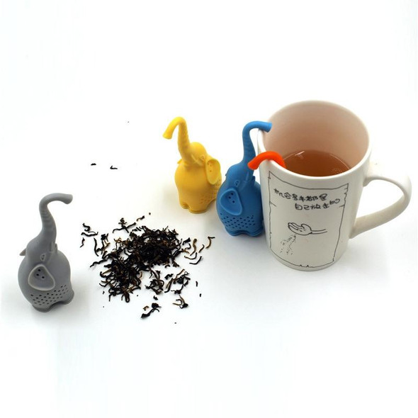 Tea Infuser Teapot Filter Elephant Silicone Tea Leaves Strainer(YELLOW)