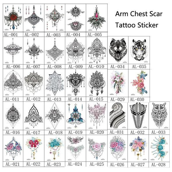 10 PCS Waterproof Arm Chest Scar Tattoo Sticker(Al-011)