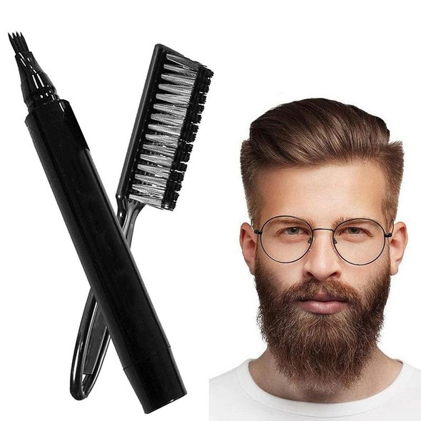 3 Sets Waterproof Beard Filler Beard Styling Pen(Dark Brown)