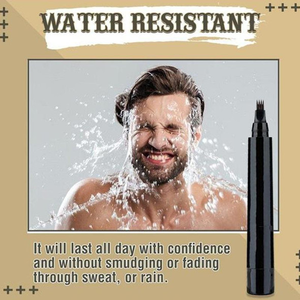 3 Sets Waterproof Beard Filler Beard Styling Pen(Dark Brown)