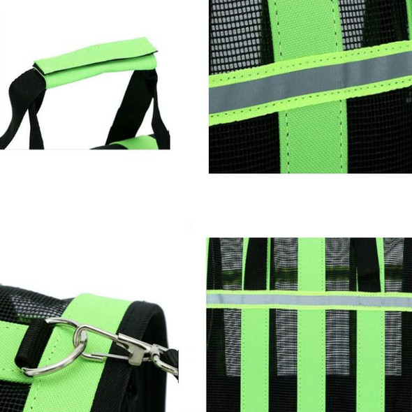 Foldable Mesh Breathable Pets Go Out Portable Diagonal Carrying Bag, Size:M(Green)