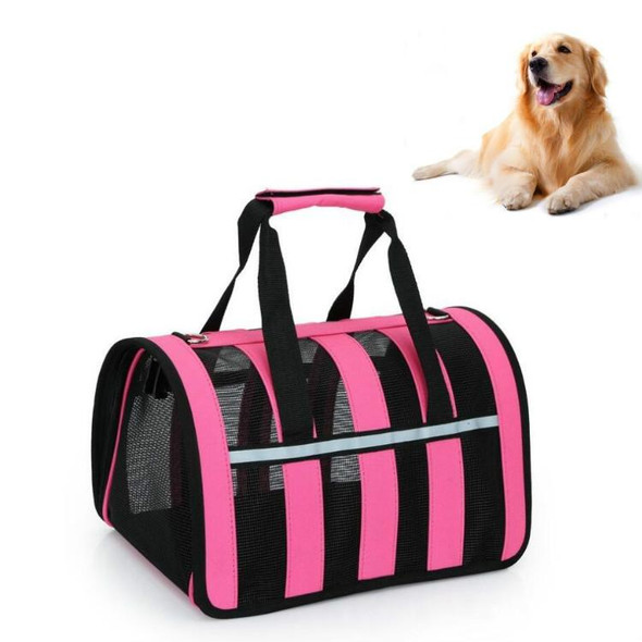 Foldable Mesh Breathable Pets Go Out Portable Diagonal Carrying Bag, Size:M(Rose Red)