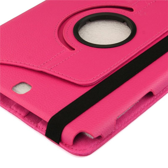 Litchi Texture 360 Degree Rotating Leather Protective Case with Holder for Galaxy Tab A 9.7 / P550 / T550(Magenta)