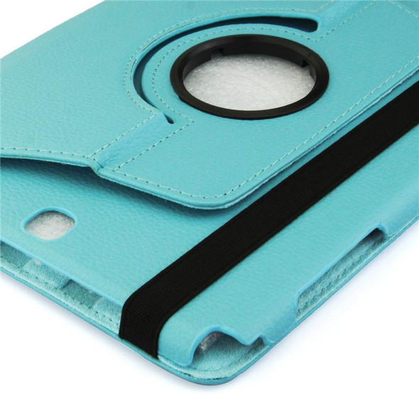 Litchi Texture 360 Degree Rotating Leather Protective Case with Holder for Galaxy Tab A 9.7 / P550 / T550(Blue)
