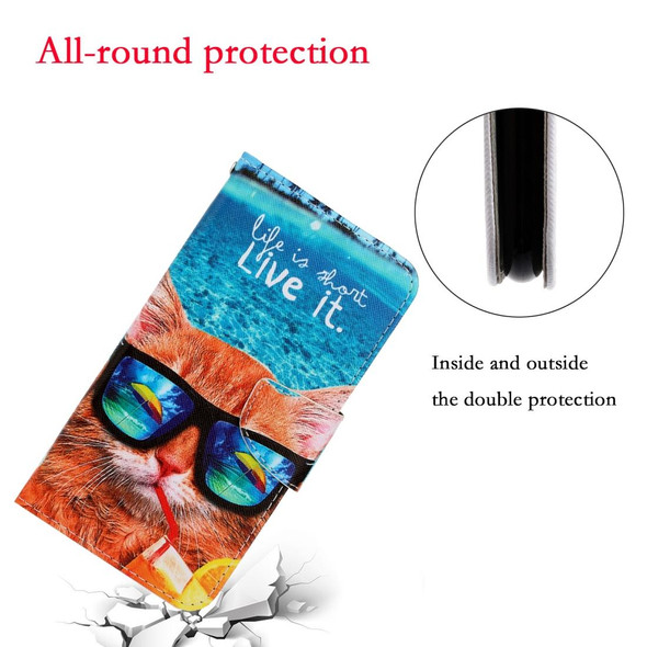 iPhone 11 3D Colored Drawing Horizontal Flip PU Leather Case with Holder & Card Slots & Wallet(Underwater Cat)