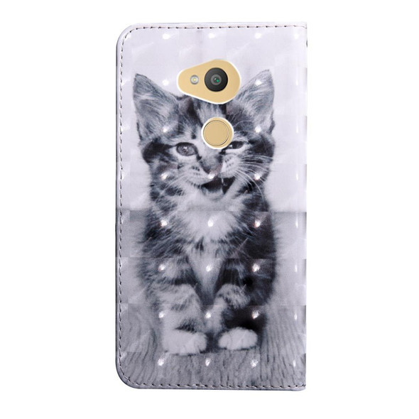 3D Painting Pattern Coloured Drawing Horizontal Flip TPU + PU Leatherette Case with Holder & Card Slots & Wallet for Sony XA2(Smile Cat)