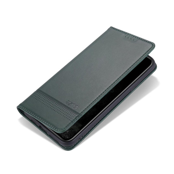 iPhone 11 Pro Max AZNS Magnetic Calf Texture Horizontal Flip Leather Case with Card Slots & Holder & Wallet(Dark Green)