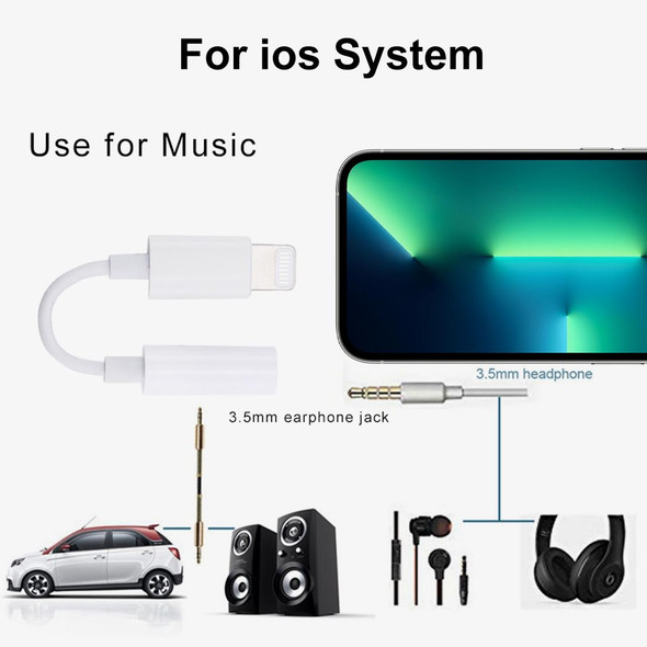 8 Pin Male to 3.5mm Female Audio Adapter Cable, Need to Connect Bluetooth, Length: about 7.5cm