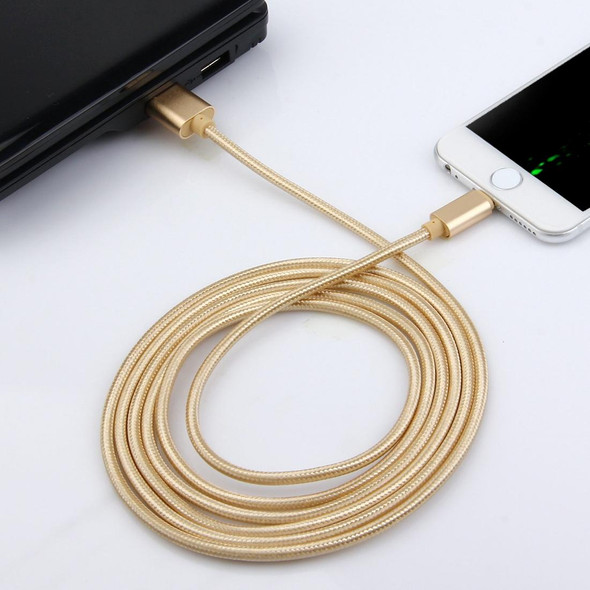 2m Woven Style Metal Head 84 Cores 8 Pin to USB 2.0 Data / Charger Cable, - iPhone XR / iPhone XS MAX / iPhone X & XS / iPhone 8 & 8 Plus / iPhone 7 & 7 Plus / iPhone 6 & 6s & 6 Plus & 6s Plus / iPad(Rose Gold)
