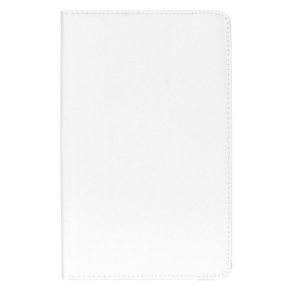 Litchi Texture 360 Degree Rotation Leather Case with Multi-functional Holder for Galaxy Tab E 9.6(White)