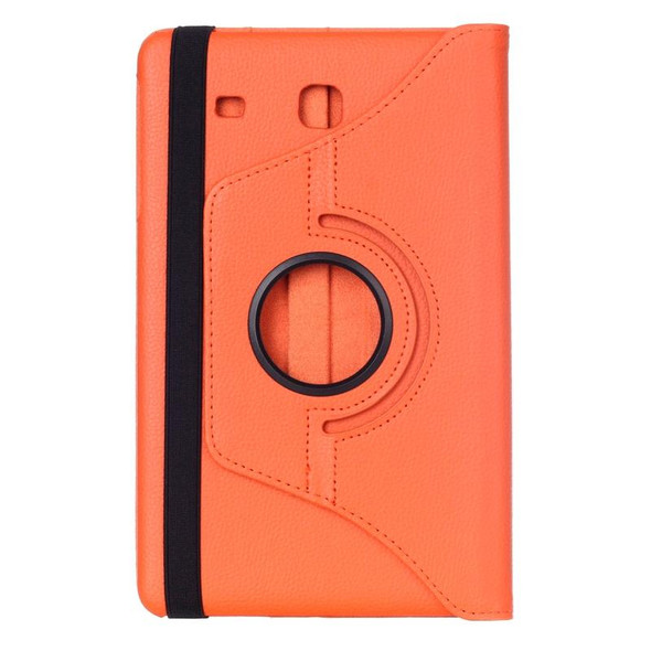 Litchi Texture 360 Degree Rotation Leather Case with Multi-functional Holder for Galaxy Tab E 9.6(Orange)