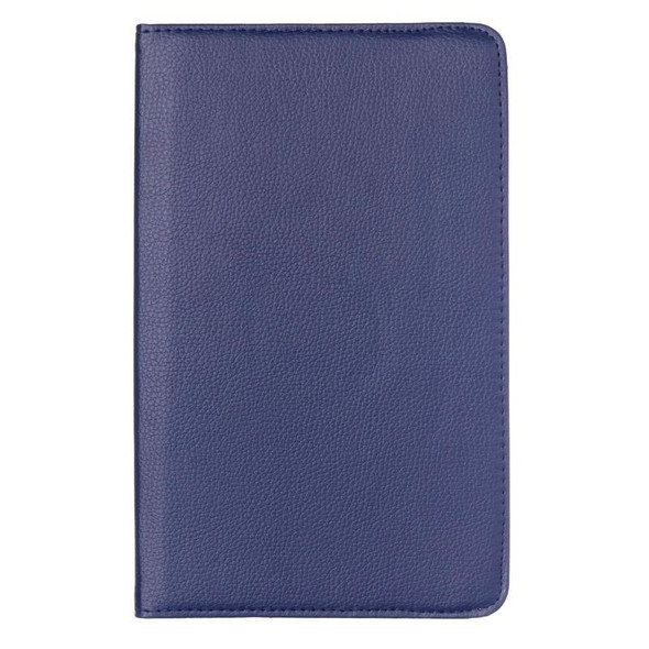 Litchi Texture 360 Degree Rotation Leather Case with Multi-functional Holder for Galaxy Tab E 9.6(Dark Blue)