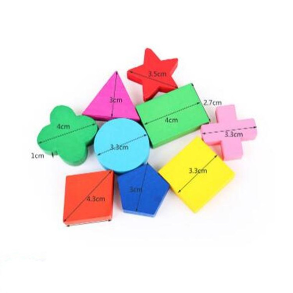 Children Educational Toys Early Education Geometric Shapes Wooden Toys(Color)