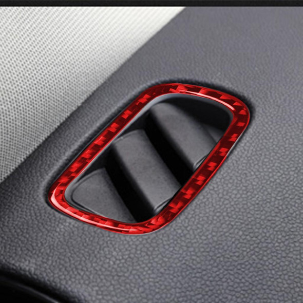 Car Carbon Fiber Air Outlet Frame Decorative Sticker for BMW Mini F60, Left and Right Drive Universal (Red)