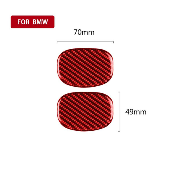 Car Carbon Fiber Seat Back Handle Decorative Sticker for BMW Mini One Cooper F55 F56, Left and Right Drive Universal (Red)