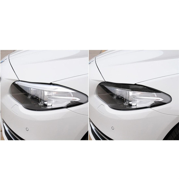 Carbon Fiber Car Lamp Eyebrow Decorative Sticker for BMW 5 Series F10 2010-2013