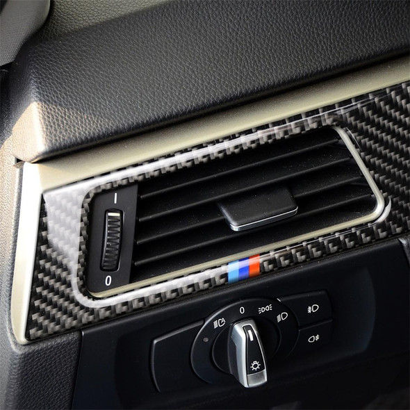 Three Color Carbon Fiber Car Left Air Outlet Panel Decorative Sticker for BMW E90 E92 E93 2005-2012, Suitable for Left Driving