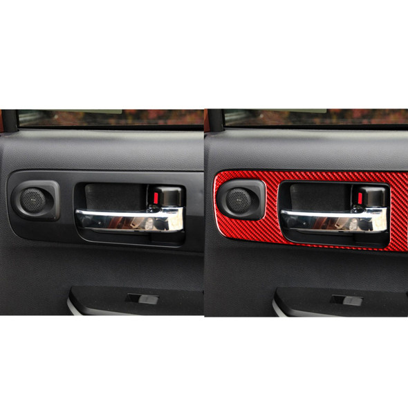 4 PCS / Set Carbon Fiber Car Door Inner Handle Decorative Sticker for Toyota Tundra 2014-2018,Right Drive (Red)