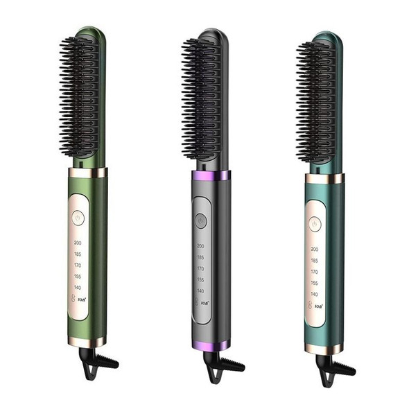 Curling And Straightening Dual-Purpose Negative Ion Automatic Constant Temperature Hair Straightening Comb, Specification:US Plug(Purple)