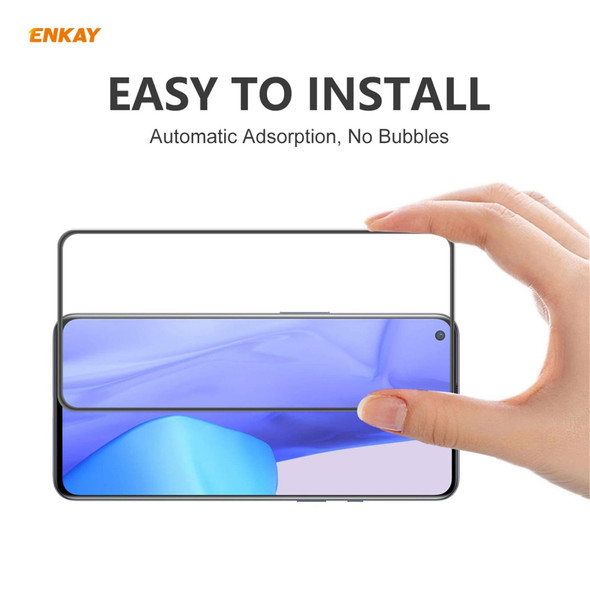 OnePlus 9 5 PCS ENKAY Hat-Prince Anti-drop Full Glue Tempered Glass Full Screen Film Anti-fall Protector