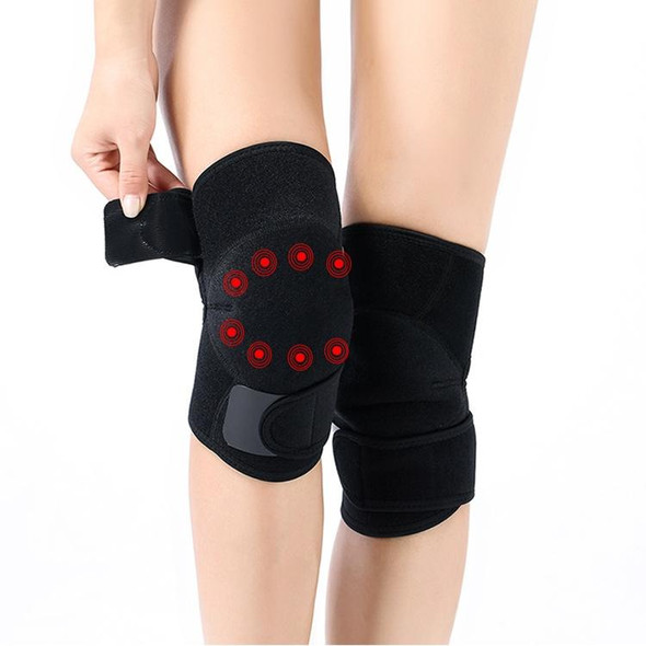 Tourmaline Self-Heating Sports Knee Pads Far Infrared Magnet Moxibustion Warm Knee Pads, Specification: One Size(Black)