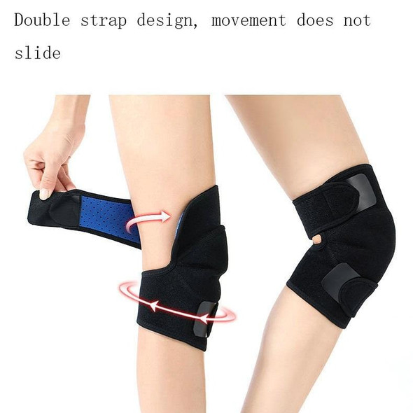 Tourmaline Self-Heating Sports Knee Pads Far Infrared Magnet Moxibustion Warm Knee Pads, Specification: One Size(Black)
