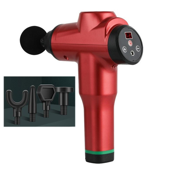 Muscles Relax Massager Portable Fitness Equipment Fascia Gun, Specification: 6212 12 Gears Red(UK Plug)
