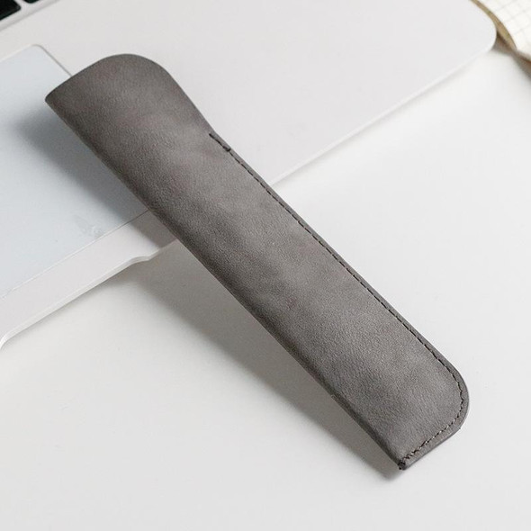 10 PCS Leatherette Pencil Bag Simple Portable PU Stationery Protective Shell(Gray)