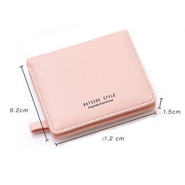 BATSIOE Short Type Ladies Wallet Small Fresh Two-Fold Student Bag Simple Multi-Card Coin Purse(Green )