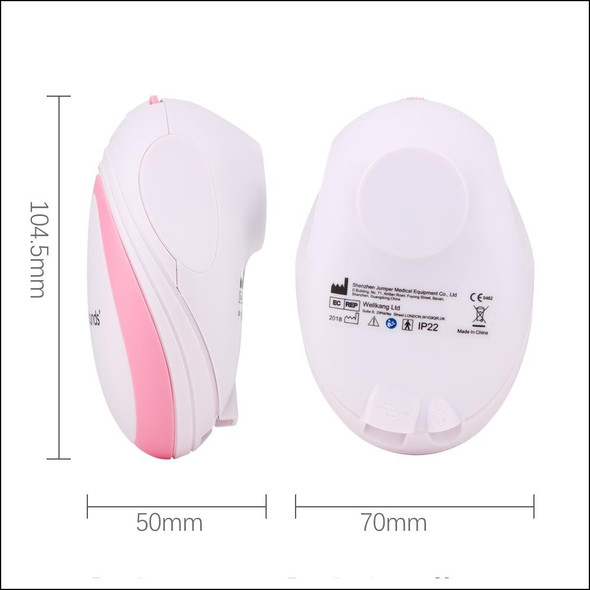 JPD-100S Mini Household Fetal Doppler Prenatal Pocket Baby Ultrasound Detector Angel Sound Heartbeat Pregnant Doppler Monitor(Pink)