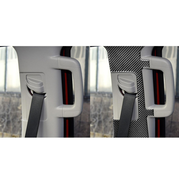 2 PCS / Set Carbon Fiber Car Seat Belt Panel Decorative Sticker for Toyota Tundra 2014-2018, Left Right Driving