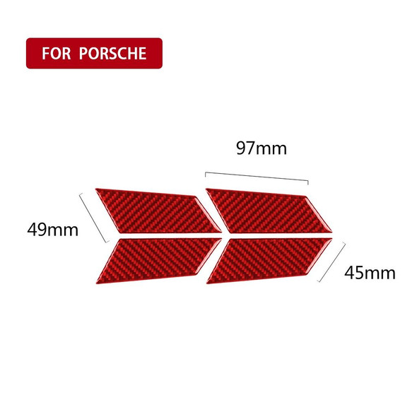 Car Carbon Fiber Inner Door Bowl Panel Decorative Sticker for Porsche Macan 2014-2021, Left and Right Drive Universal (Red)