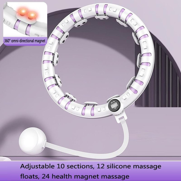 Slimming Massage Smart Counting Weight-Bearing Fat Loss Fitness Circles, Specification: 10 Knots (Taro Purple)