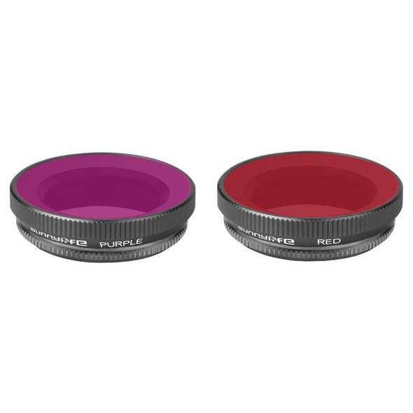 2 in 1 Sunnylife OA-FI180 Lens Red + Purple Diving Filter for DJI OSMO ACTION