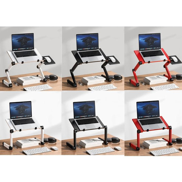 Oatsbasf Folding Computer Desk Laptop Stand Foldable Lifting Heightening Storage Portable Rack,Style: L02 White