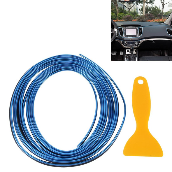 5m Flexible Trim - DIY Automobile Car Interior Exterior Moulding Trim Decorative Line Strip with Film Scraper(Blue)