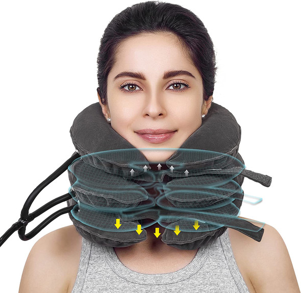 Three-Layer Inflatable Neck Cushion for Pain Relief & Support